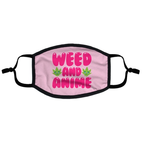 Weed And Anime Flat Face Mask