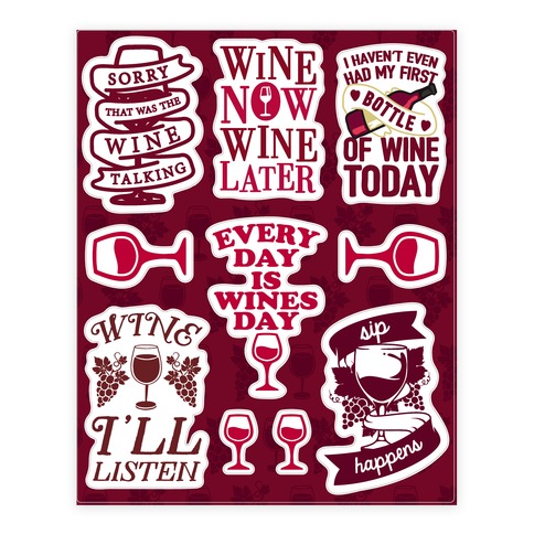 Sassy Wine  Stickers and Decal Sheet