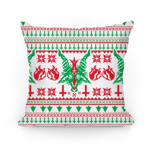 Baphomet Christmas Pattern Pillow