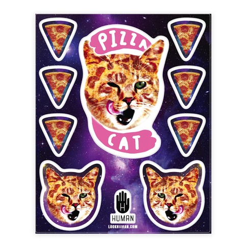 Pizza Cat Galaxy  Stickers and Decal Sheet