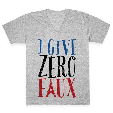 I Give Zero Faux V-Neck Tee Shirt