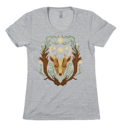Floral Deer Womens T-Shirt