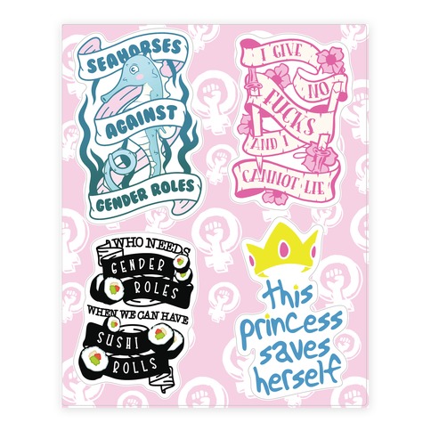Cute Feminism  Stickers and Decal Sheet