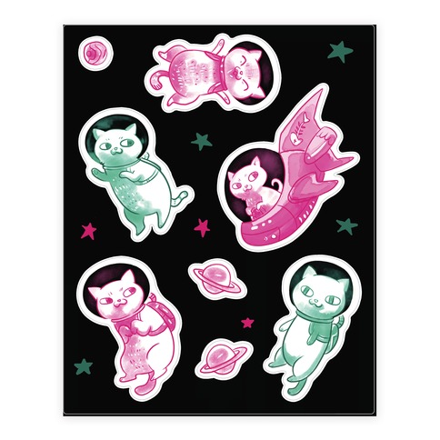 Space Cat  Stickers and Decal Sheet