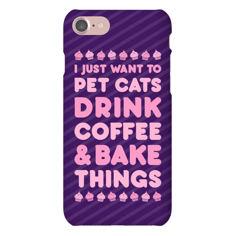 Pet Cats Drink Coffee Bake Things - Phone Case - HUMAN