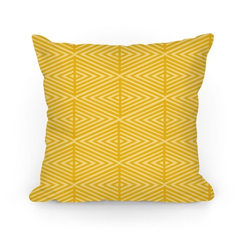 Yellow Geometric Diamond Pattern Pillow