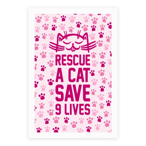 Rescue A Cat Save Nine Lives Poster