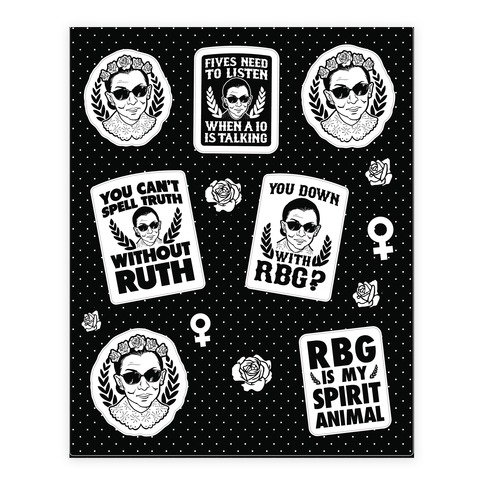Ruth Bader Ginsburg  Stickers and Decal Sheet