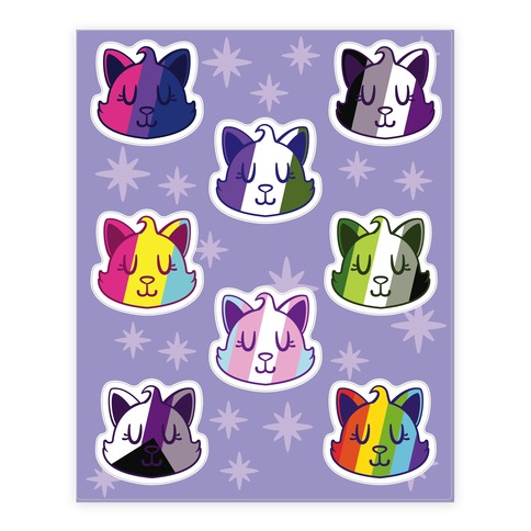 LGBTQ Cat Stickers and Decal Sheet
