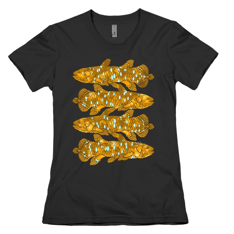 Geometric Jeweled Coelacanth Fish Womens T-Shirt