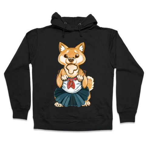 Shiba Inu is Late for Anime School Hooded Sweatshirt