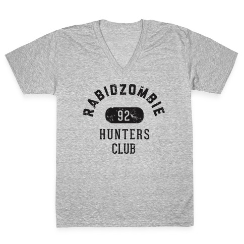 RabidZombie Hunters Club Hoodie V-Neck Tee Shirt