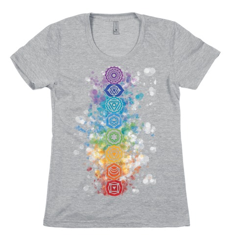 Watercolor Chakra Symbols Womens T-Shirt