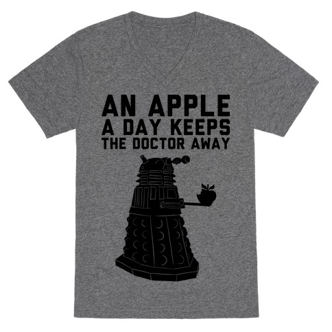 An Apple A Day Keeps The Doctor Away V-Neck Tee Shirt