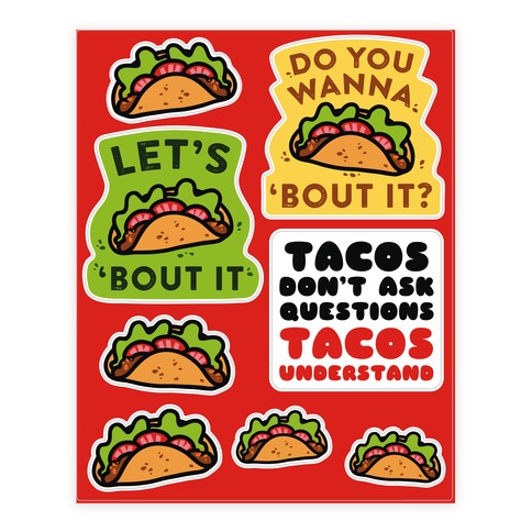 Taco  Stickers and Decal Sheet