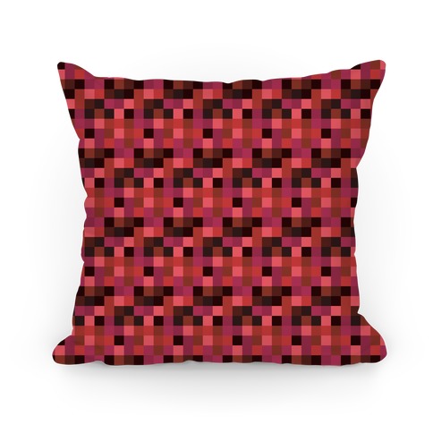 Red Gamer Pixel Pattern Pillow