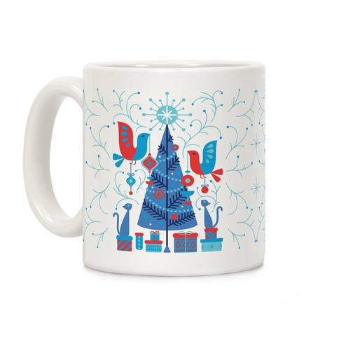 Vintage Christmas Tree Decorating Coffee Mug