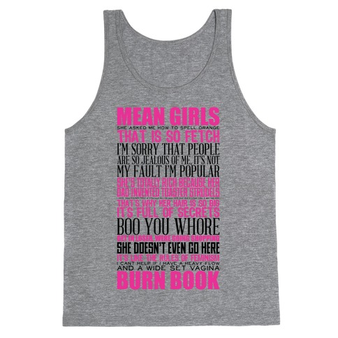 Mean Girls Quotes Tank Top