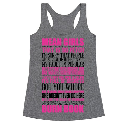 Mean Girls Quotes Racerback Tank Top