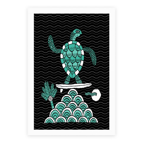 Surf Turtle Poster