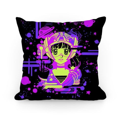 Neon Anime Space Cadet Pillow