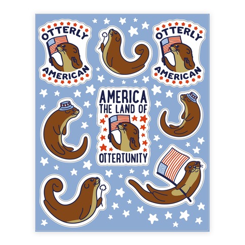 Otterly American Stickers and Decal Sheet