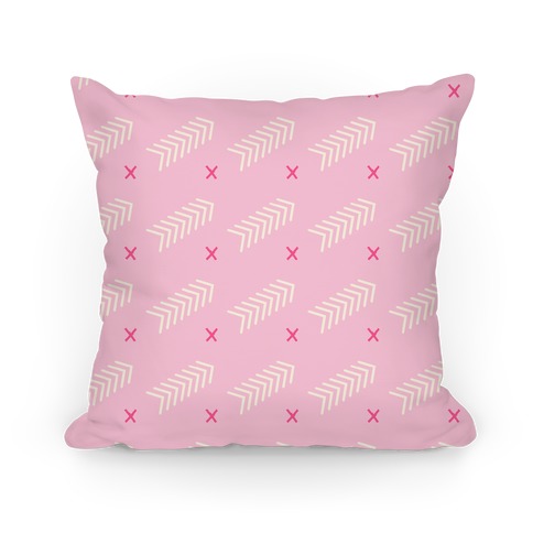 Pink Abstract Chevron Pattern Pillow