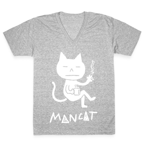 MAN CAT V-Neck Tee Shirt