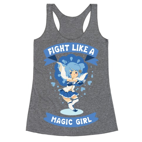 Fight Like A Magic Girl Sayaka Parody Racerback Tank Top