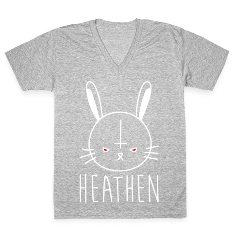 Heathen Easter Bunny V-Neck Tee Shirt