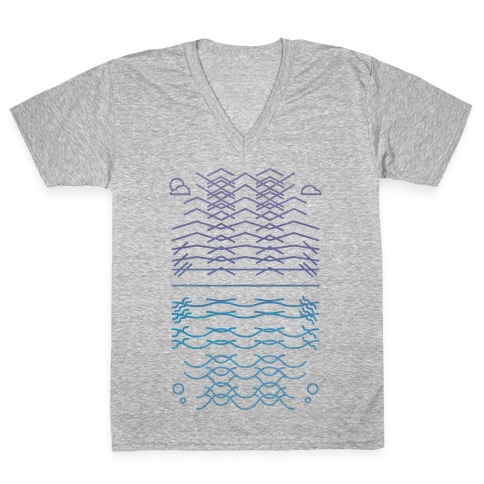 Land And Sea V-Neck Tee Shirt