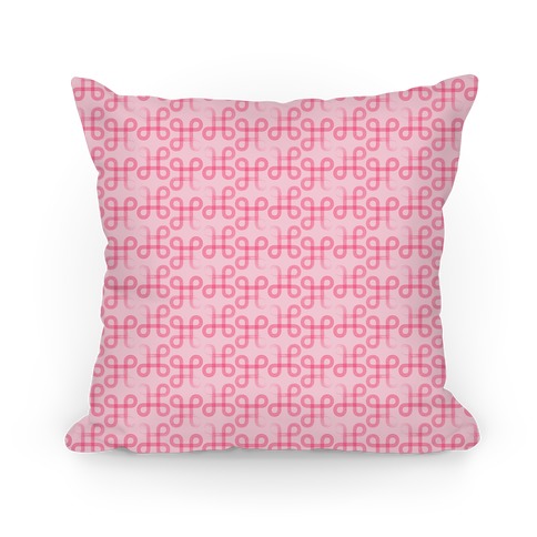 Pink Geometric Loop Pattern Pillow
