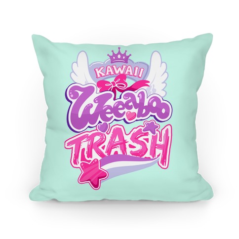 Kawaii Weeaboo Trash Anime Logo Pillow