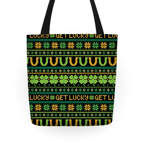 St. Patrick's Day Ugly Sweater Pattern Totes | LookHUMAN