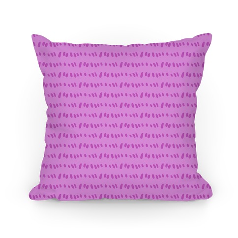 Doodle Sewing Stitches Pattern (Purple) Pillow