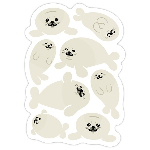 Baby Seals Pattern Study Die Cut Sticker