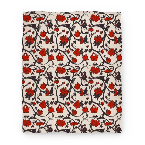 Little Red Riding Hood & Wolf Floral Pattern Blanket