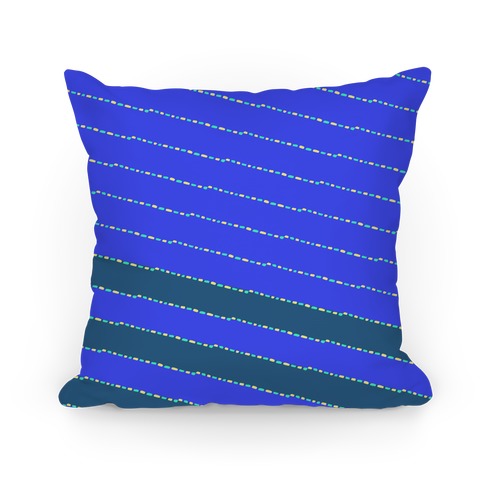 Blue Diagonal Dashed Stripes Pattern Pillow