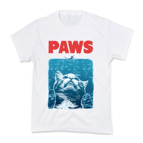 PAWS (Jaws Parody tee) Kids T-Shirt