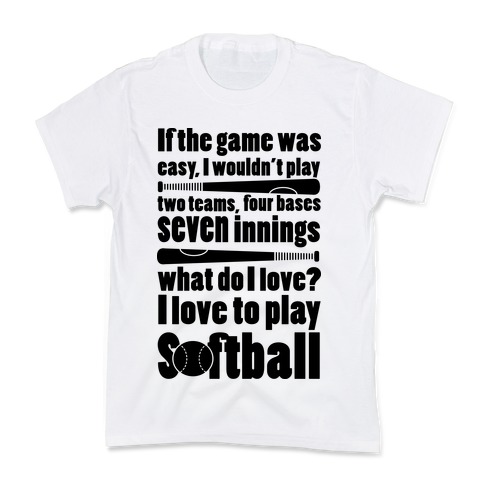 I Love Softball Softball Kids T-Shirt