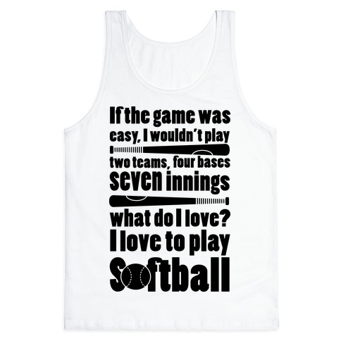I Love Softball Softball Tank Top