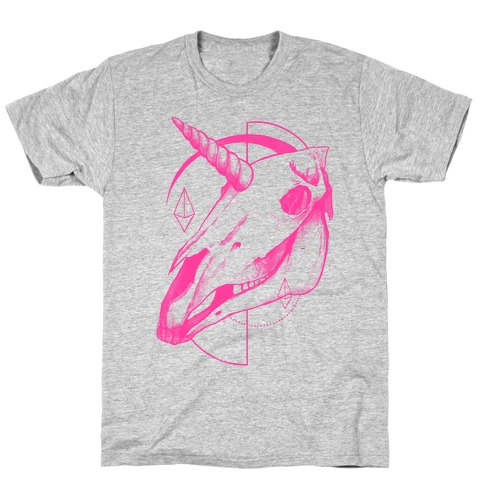 Geometric Occult Unicorn Skull T-Shirt