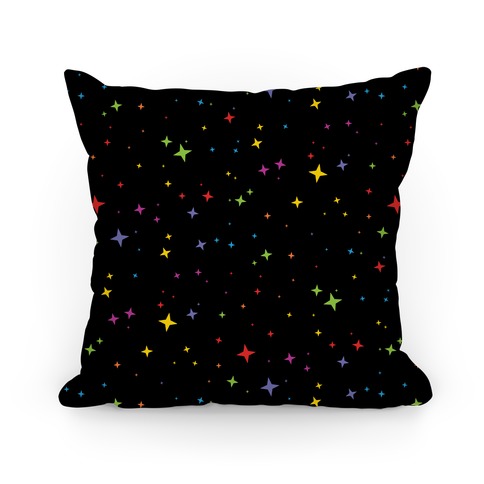 Rainbow Twinkling Star Sparkles Pattern Pillow