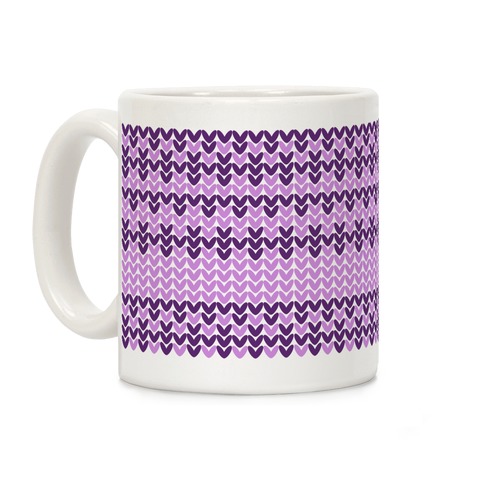 Faux Knitted Sweater Pink Pattern Coffee Mug