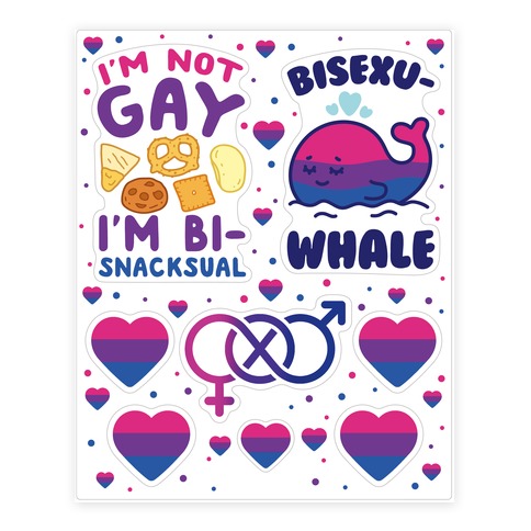 Cute Bisexual  Stickers and Decal Sheet