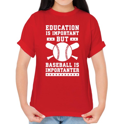 Funny Baseball Shirt - School Is Important But Baseball Is Importanter Back  To School T-Shirt by Really Awesome Shirts