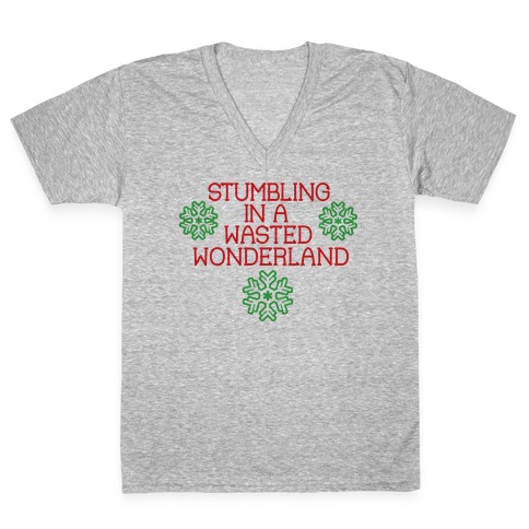 Stumbling in a Wasted Wonderland V-Neck Tee Shirt