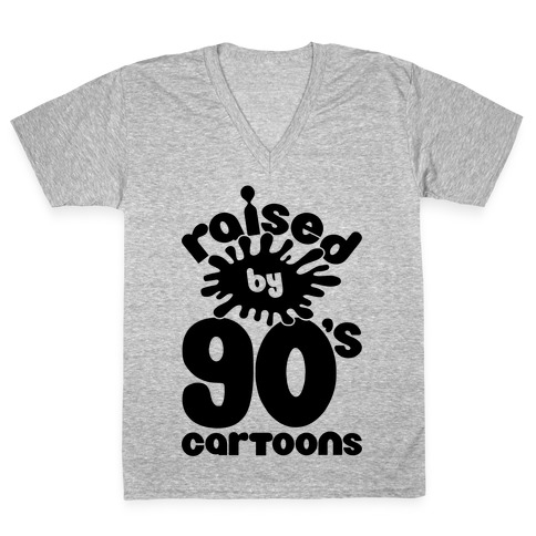 Raised By 90's Cartoons V-Neck Tee Shirt