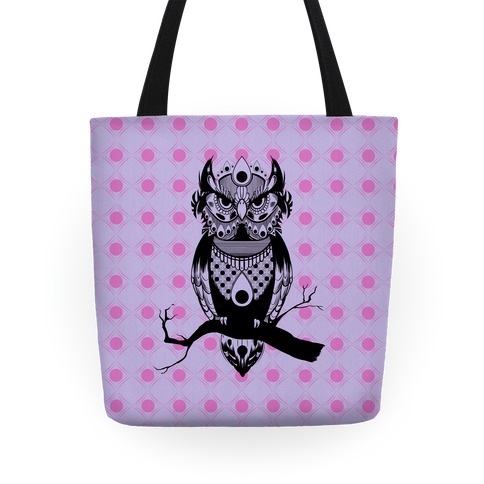 Patterned Owl Tote