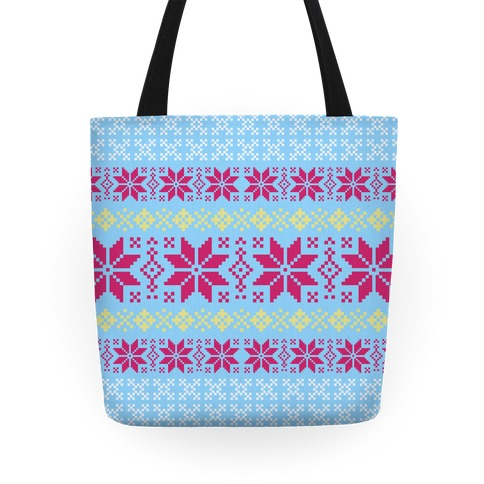 Sweater Pattern Light Blue Totes | LookHUMAN